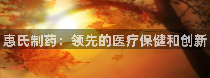 9游会老哥俱乐部：惠氏制药：领先的医疗保健和创新