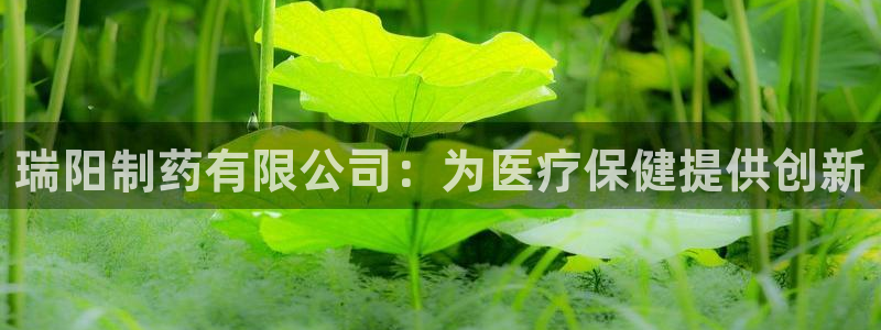 usdt九游会老哥俱乐部：瑞阳制药有限公司：为医疗保健提供创新