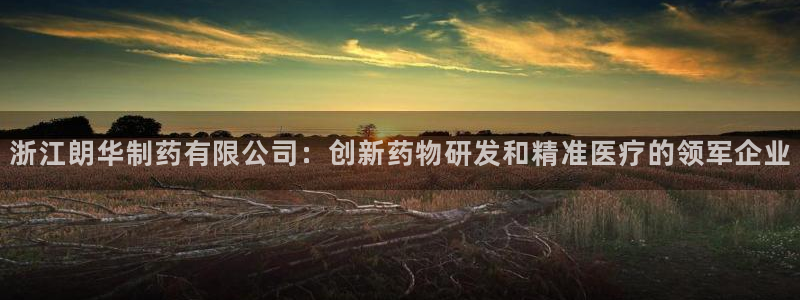 ag九游会老哥俱乐部：浙江朗华制药有限公司：创新药物研发和精准医疗的领军企业