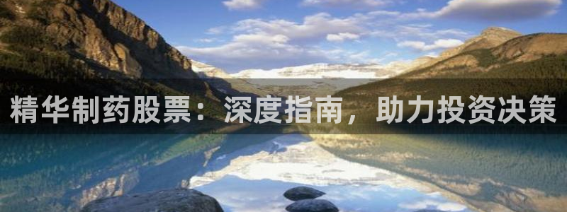 九游会老哥俱乐部交流社区：精华制药股票：深度指南，助力投资决策