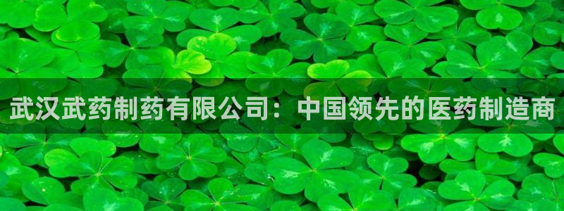 9游会老哥俱乐部：武汉武药制药有限公司：中国领先的医药制造商