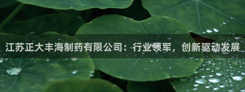 九游会老哥俱乐部官网：江苏正大丰海制药有限公司：行业领军，创新驱动发展