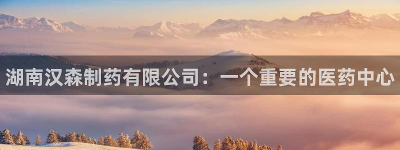 老哥吧九游会：湖南汉森制药有限公司：一个重要的医药中心